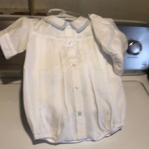 Baby boy one piece outfit with matching hat